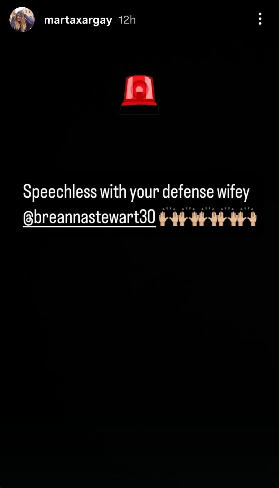 Marta Xargay's Instagram story (image credit: instagram/martazargay)